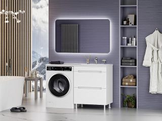 Напольная тумба под раковину Misty Байкал 130 R УТ000014755 68.6 см белый